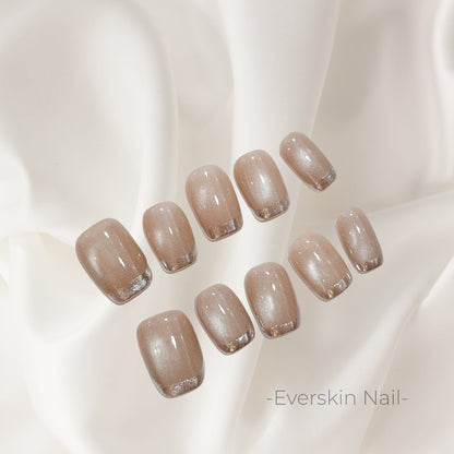 -【法式貓眼-銀色/粉色】-ESA013